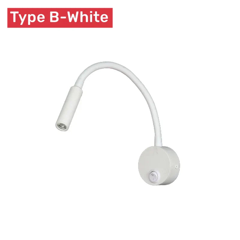 Hjemix | Moderne Fleksibel LED Leselampe med Bryter for Soverom og Studie - 1W/3W