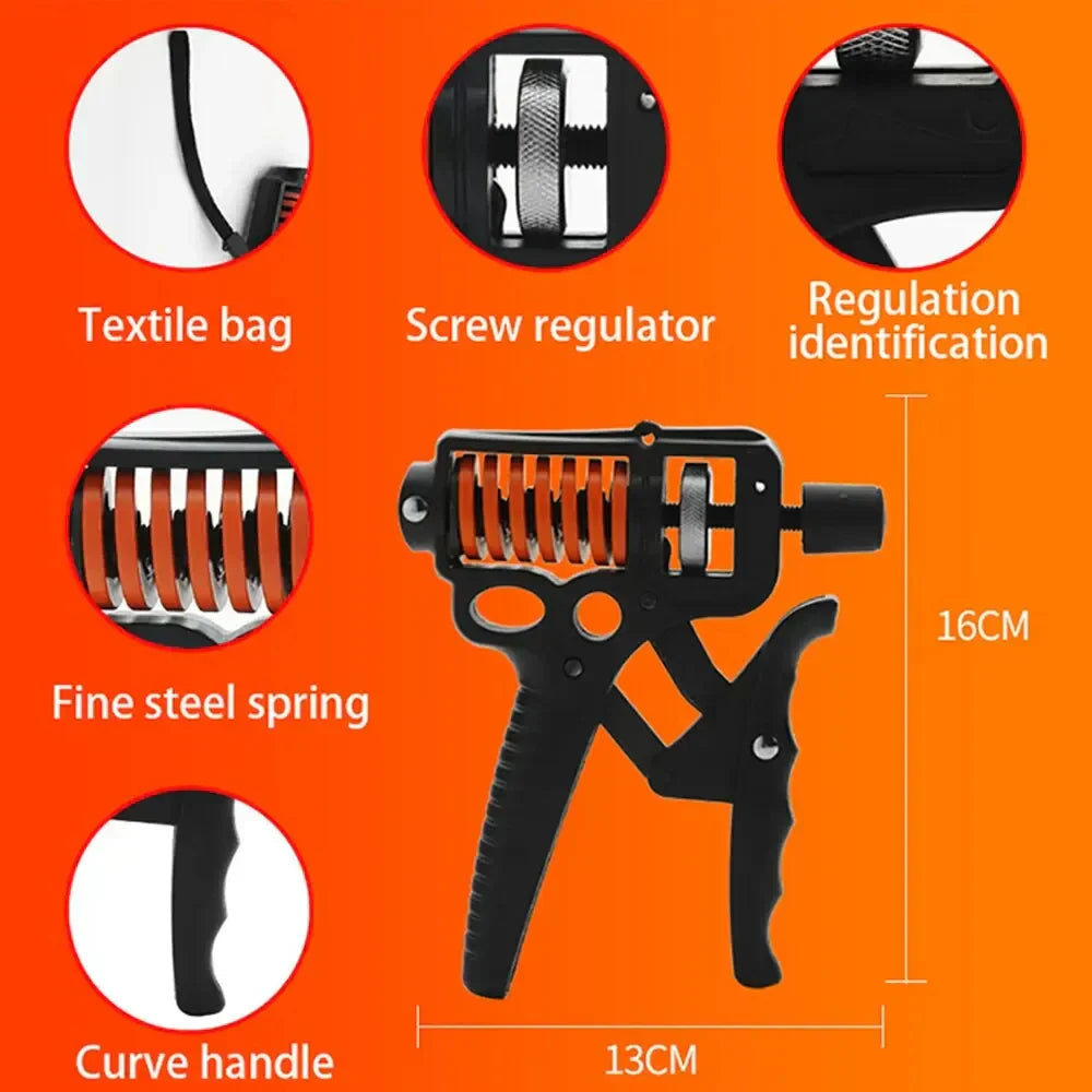 Hjemix | Justerbar 5-165kg Tung Grip Styrker - Finger Utvider for Arm, Håndledd, og Underarms Trening