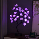 Hjemix | RGB Rose Flower Tree Lights 24LED USB Batteri Bordlampe Fairy Natt Lys Hjem Fest Jul Bryllup Soveroms Dekorasjon Gave