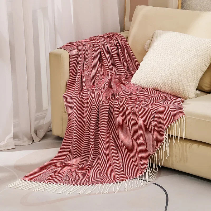 Hjemix | Nordic Stripe Kaste Sofa Teppe