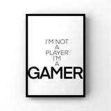 Hjemix | Svart-Hvitt Gamer-Plakat Minimalistisk Veggkunst Fine Kunstlerlerrettrykk Trendy Bilder For Barnerom Gamerom Veggkunst Dekor