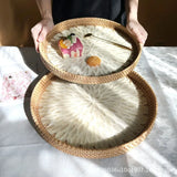Hjemix | Lotus Leaf Rattan & Shell Fruktbolle Brett
