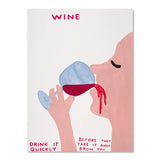 Hjemix | David Shrigley Kanin Katt Vin Kjekks Rask Veggkunst Abstrakte Trykk Lerret Maleri Nordisk Plakat Bilder Stue Dekor