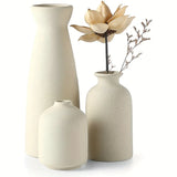 Hjemix Vase Sett Av 3, Blomster Vaser For Rustikk Hjemmedekor, Moderne Bondegård Dekor, Stue Dekor, Hylle Dekor, Bord Dekor
