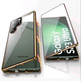 Hjemix | Metall Aluminiumlegering 360-deksel med sikkerhetslukking for Samsung Galaxy S24-S23 Serie