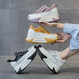 Hjemix | 7 cm Plattform Wedge Sneakers laget av Lær