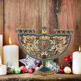 Hjemix | Auriona Menorah Lysestake | Chanukah Lysestake & Borddekorasjon | Bryllup & Høytidsdekorasjon | Luksuriøs Eleganse