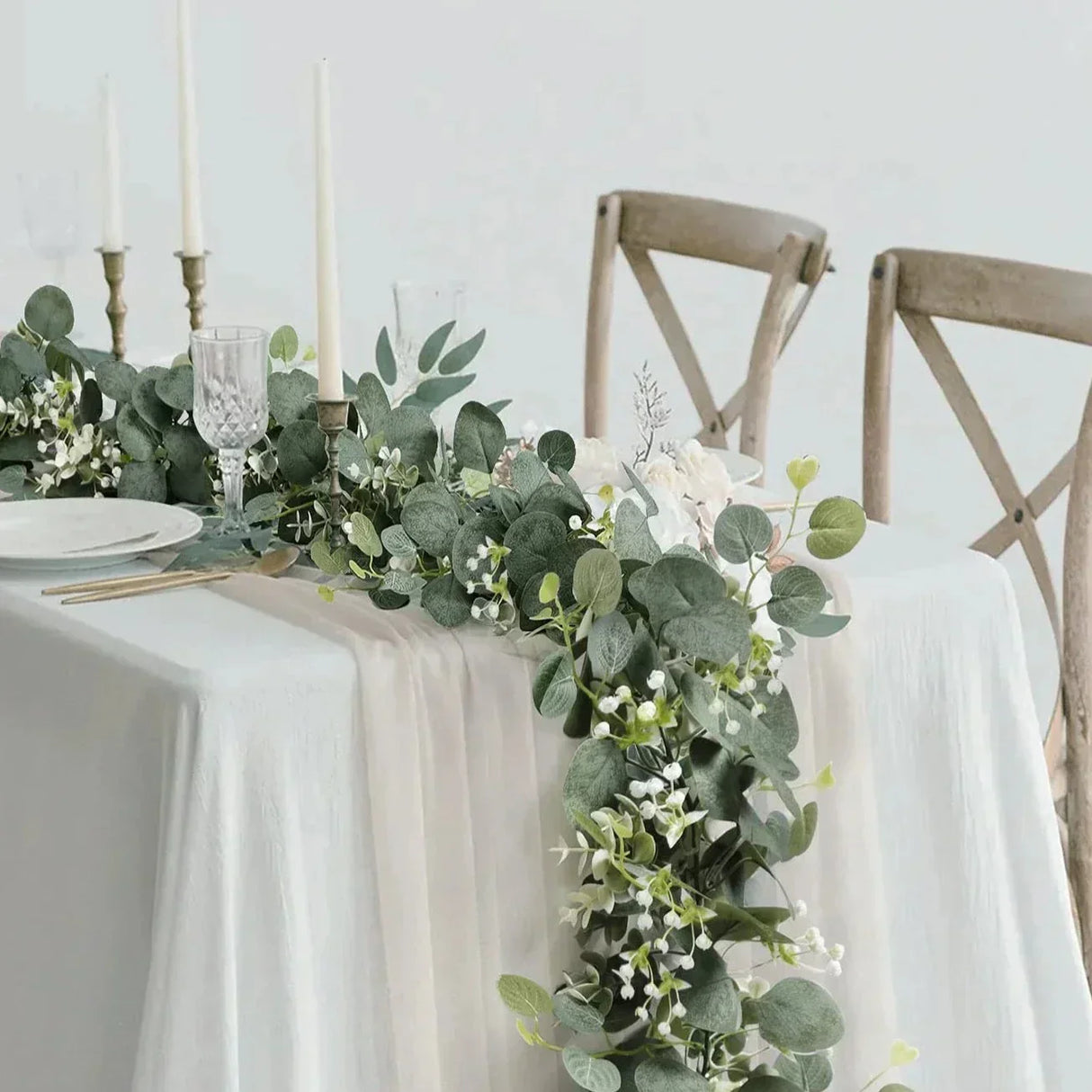 Hjemix | Garland - EucaGreen - Künstig Eukalyptus - 2-dels Sett