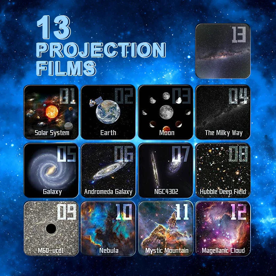 Hjemix | NY 13 I 1 Planetarium Galakse Stjernespektrum Projektor Nattlys HD Stjerne Aurora Prosjektorlampe For Barns Soverom Hjem Fest Dekor