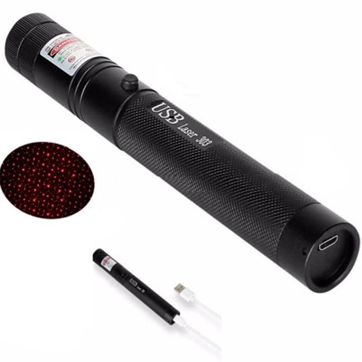 Hjemix | Zelara-Power Laser Pointer 303 - Oppladbar Synlig USB Laser Pointer med Høy Effekt