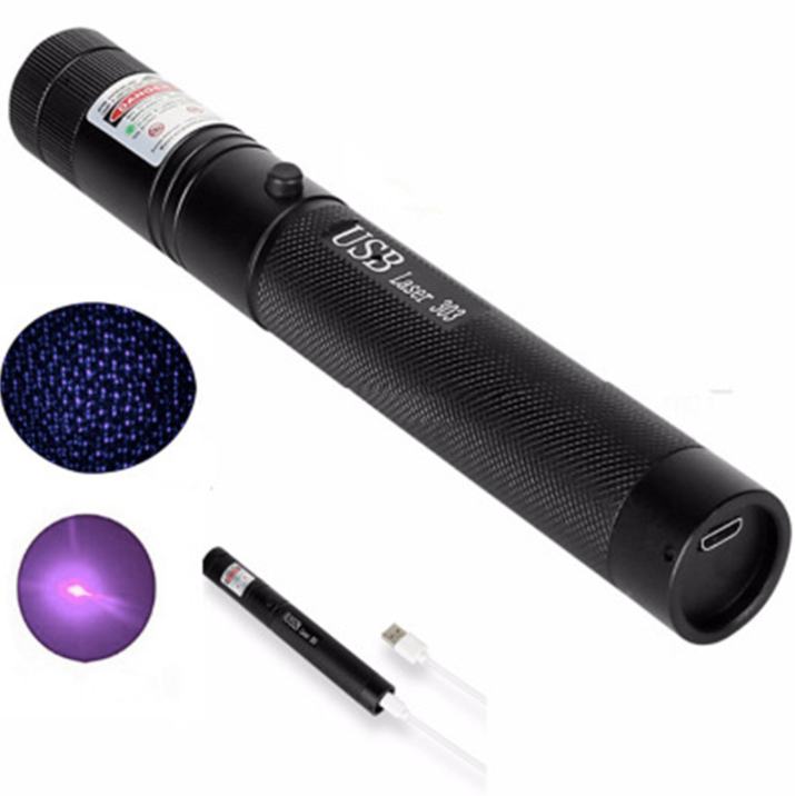 Hjemix | Zelara-Power Laser Pointer 303 - Oppladbar Synlig USB Laser Pointer med Høy Effekt