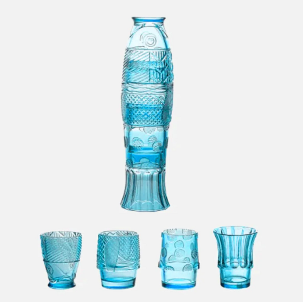 Hjemix | Farget Glasskoppsett i Koi Fisk Form - Salg