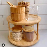 Hjemix | 2Tier Rotating Bamboo Spice Rack