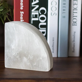 Hjemix | Onyxa Hvit Onyx Bokstøtte | Elegant Design | 1-del | Luksuriøs Dekor & Funksjonalitet