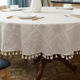 Hjemix | Estetisk Rund Linched Tablecloth