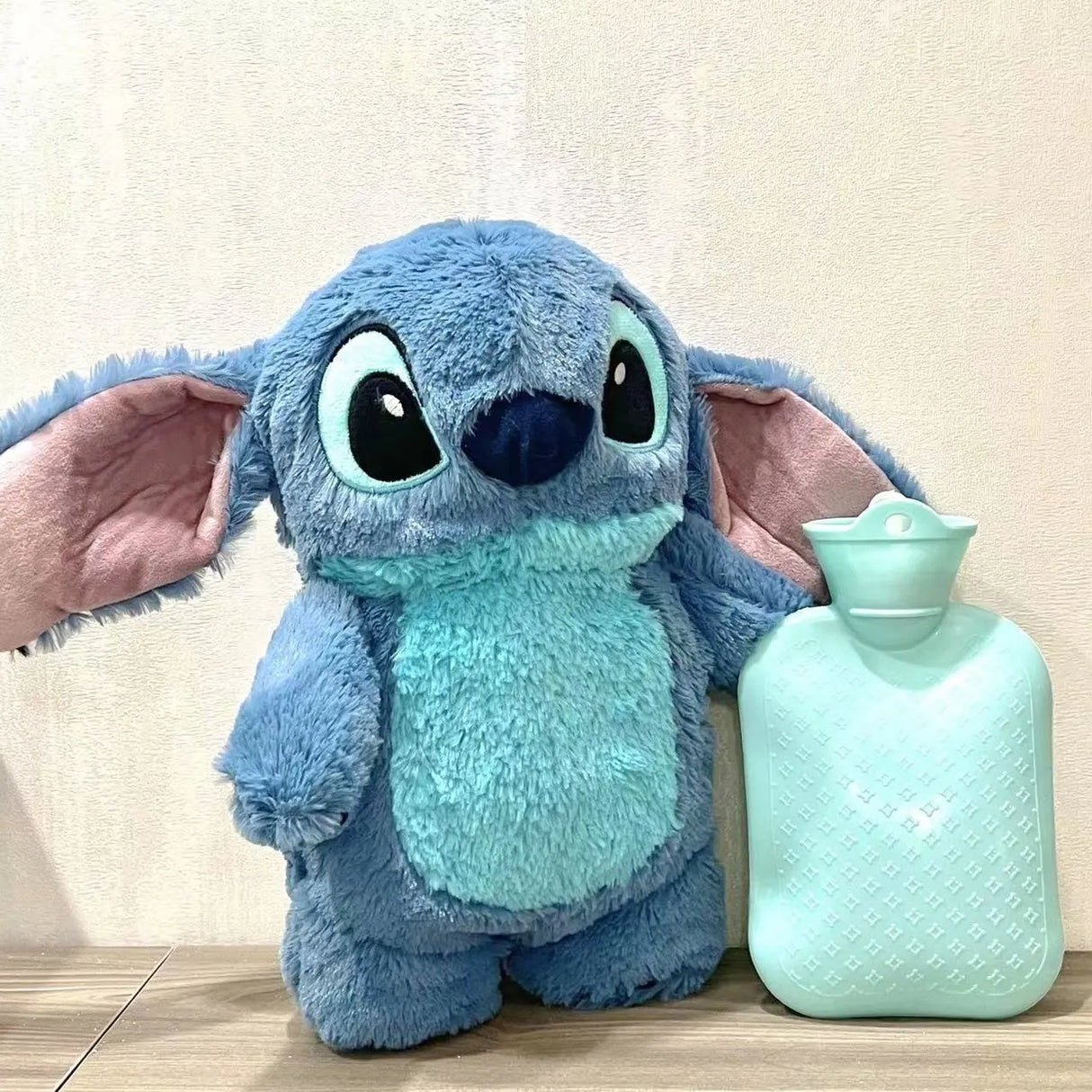Hjemix | Kawaii Turo Lilo Stitch Plysjteppe med Varmvannflaske.