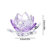 Hjemix | Crystal Lotus Flower Craft Glass Paperweight Home Decoration Ornaments Figures Home Wedding Party Decor Gifts Souvenir