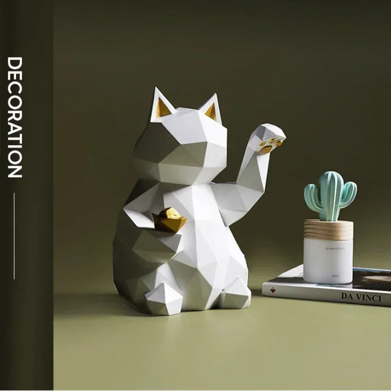 Hjemix | Nordisk Minimalisme Geometri Lykke Katt Statuer