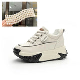 Hjemix | 7 cm Plattform Wedge Sneakers laget av Lær