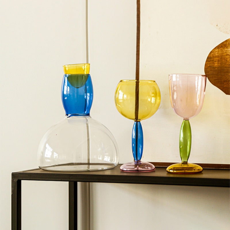 Hjemix | Kalk og karaffel laget av farget glass av Phillips