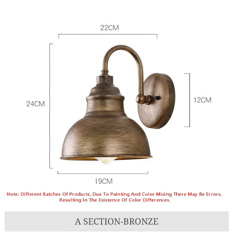 Hjemix | Vanntett Retro Utendørs Hage Veranda Vegglampe: Vintage Jern Vegglampe for Korridor, Trapp, Gårdsplass, Balkong, Villa