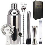 Hjemix | 550 ml/750 ml Rustfritt Stål Cocktail Shaker Mixer Drink Bartender Sett Bar Sett Verktøy Med Vin Stativ Verktøy for Fødselsdagsgave