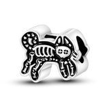 Hjemix | 925 Sølv Gylden Leopard Charms Perler Fargerik Kameleon Nesehorn Løve Skarabé Katt Anheng Kompatibel med Original Pandora Armbånd Smykker