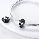 Hjemix | 925 Sølv Gylden Leopard Charms Perler Fargerik Kameleon Nesehorn Løve Skarabé Katt Anheng Kompatibel med Original Pandora Armbånd Smykker