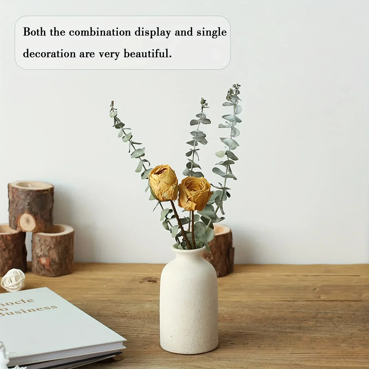 Hjemix Vase Sett Av 3, Blomster Vaser For Rustikk Hjemmedekor, Moderne Bondegård Dekor, Stue Dekor, Hylle Dekor, Bord Dekor