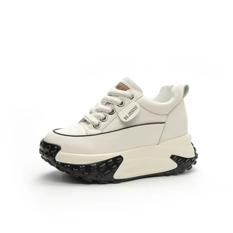 Hjemix | 7 cm Plattform Wedge Sneakers laget av Lær