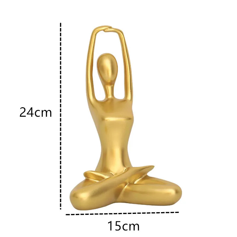 Hjemix Interior Hjem Dekorative Figurer Skrivebord Tv Torsjon Dekorasjon Stue Skulptur Harpiks Statuer Hjem Dekor Yoga Jente Håndverk