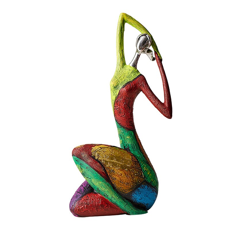 Hjemix | Ins Abstrakt Kunst Kvinne Skulptur Figurer For Interiør Harpiks Statuett Farge Moderne Hjem Decor Dekorative Figurer Gaver