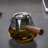 Hjemix | Japansk Glass Teapot med Trehåndtak, Koke Teapot, Elektrisk Keramisk Komfyr, Te Maker, Høy- Kvalitets Te Set, Varmebestandig Teapot, 700 ml