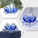 Hjemix | Crystal Lotus Flower Craft Glass Paperweight Home Decoration Ornaments Figures Home Wedding Party Decor Gifts Souvenir