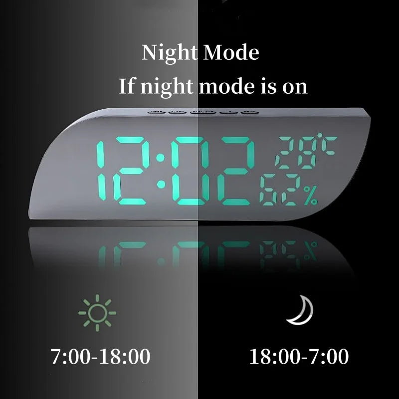 Hjemix | LED Digital Vekkerklokke med Dobbelt Skjerm & Ubegrenset Snooze