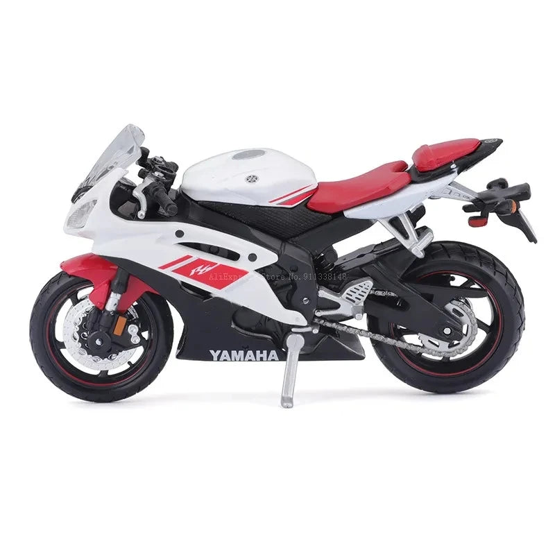 Hjemix | 1:18 Skala Yamaha R6 Legering Rulle Sportbike Figurer Diecasts Barn Leke Motorsykkel Racing Modell Replika Samlergave for Gutter