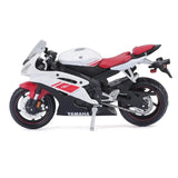 Hjemix | 1:18 Skala Yamaha R6 Legering Rulle Sportbike Figurer Diecasts Barn Leke Motorsykkel Racing Modell Replika Samlergave for Gutter