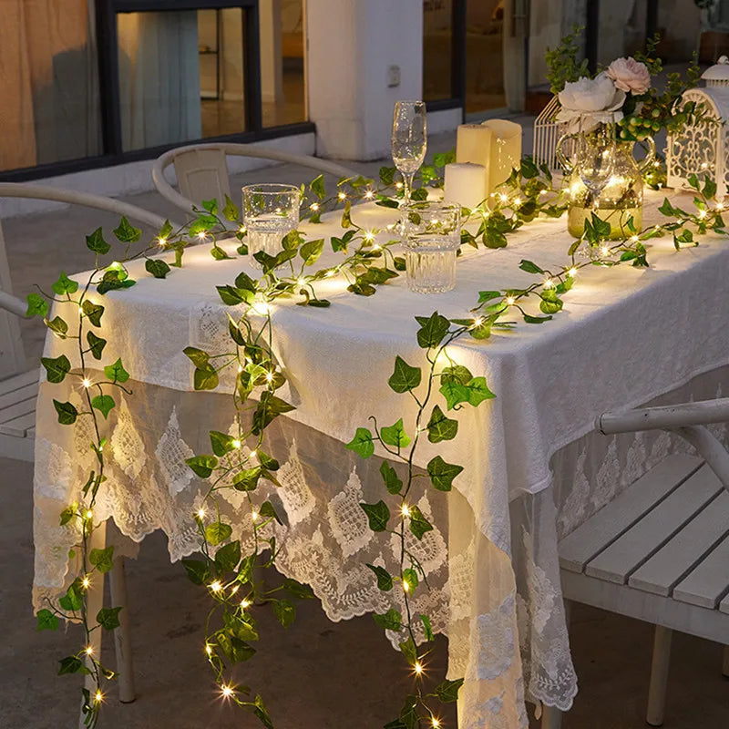 Hjemix | Kunstige vinplanter med LED-lamper for oppheng