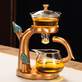 Hjemix | Kung Fu Tekanne Husholdnings Magnetisk Utvinning Semi-Automatisk Faul Tea Forberedelsesverktøy Glass Tedekketøy