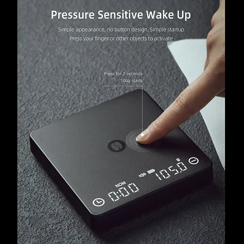 Hjemix | SearchPean Tiny/Tiny2s Espresso Kaffekjøkkenvekt, Mini Smart Timer, USB, 2 kg/0.1 g/oz/ml, gratis frakt, gave til mann og kvinne