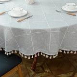 Hjemix | Estetisk Rund Linched Tablecloth