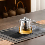 Hjemix | 450ml-950ml Varmeresistente Glass Tekanne – Rustfritt Stål Te-sil, Blomstekanne for Kung Fu Te-servise, Puer- og Oolong-te