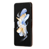 Hjemix | Lær lommebokdeksel for Samsung Galaxy Z Flip-serien