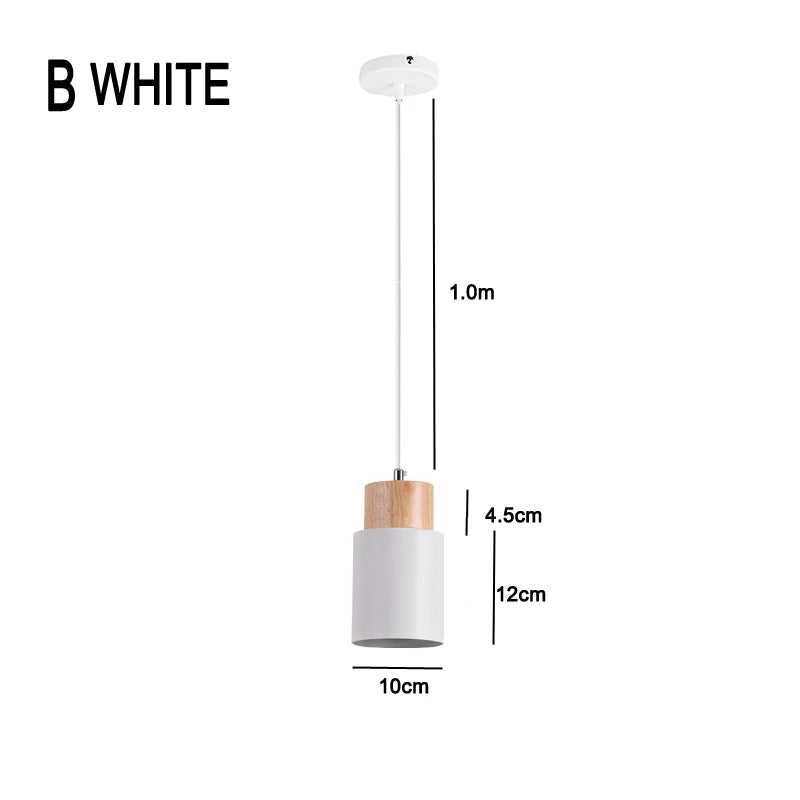 Hjemix | Nordisk LED Pendellamper Laget av Metall og Tre - Moderne Hengende Lamper for Spisestue og Kjøkken