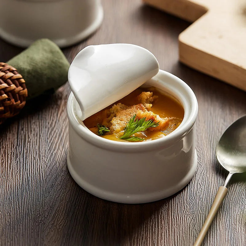 Hjemix | Moderne fransk løksuppebolle – Premium keramisk suppe- og grytebolle