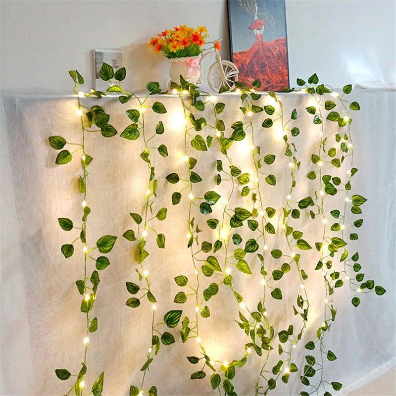 Hjemix | Kunstige vinplanter med LED-lamper for oppheng