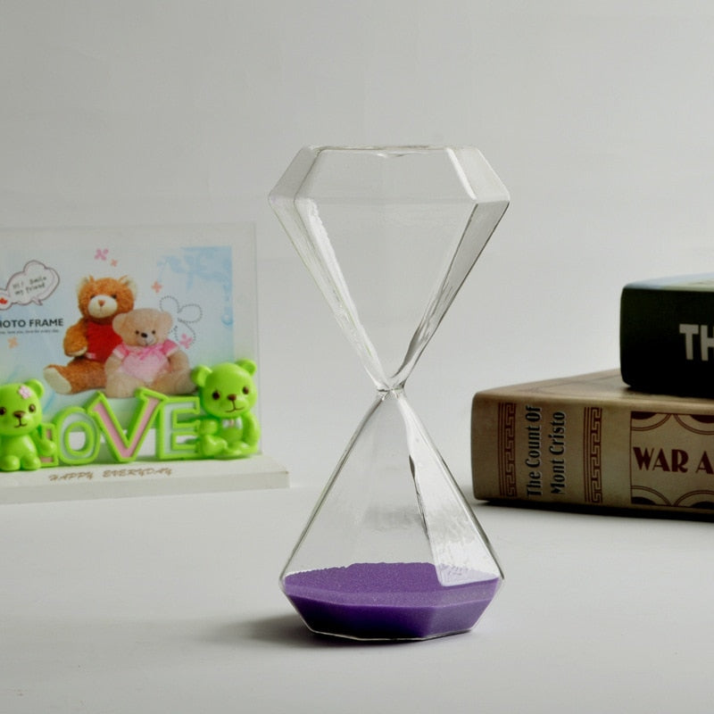 Hjemix | 5–60 Minutters diamant sandglass, sandglass, sandglass, barnegave, sandglass, hjemmeinnredning, tilgjengelig i flere fargealternativer