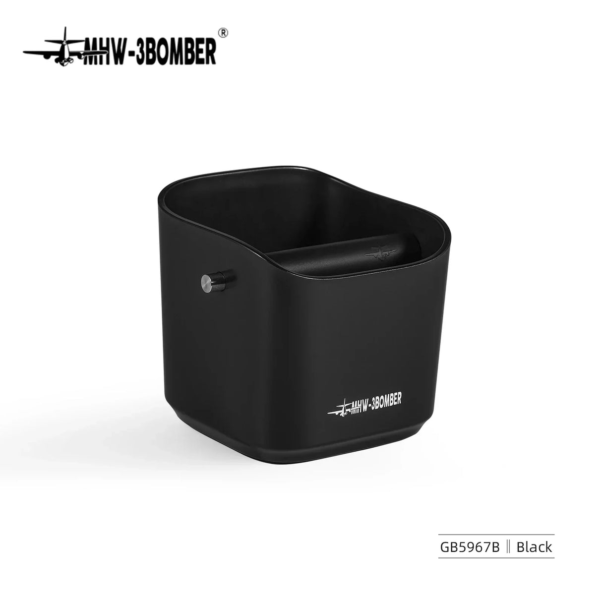 Hjemix | 0.9–1.2 l Espresso knock box, avtakbar knock bar og sklisikker base, firkantet kafferester avfall, barista desktop tilbehør