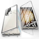 Hjemix | Metall Aluminiumlegering 360-deksel med sikkerhetslukking for Samsung Galaxy S24-S23 Serie