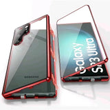 Hjemix | Metall Aluminiumlegering 360-deksel med sikkerhetslukking for Samsung Galaxy S24-S23 Serie